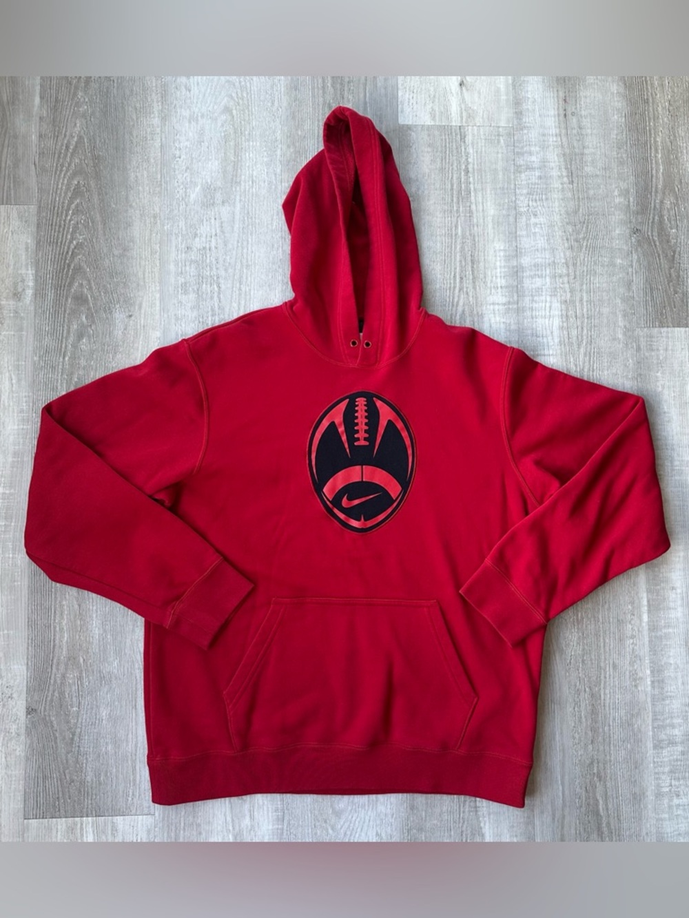 Vintage 90s Nike Football Center Swoosh Embroidered Hoodie